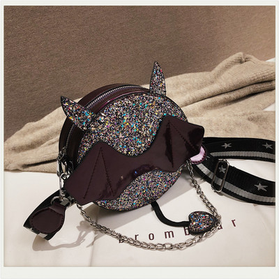 Geanta de dama moderna cu elemente 3D si lant