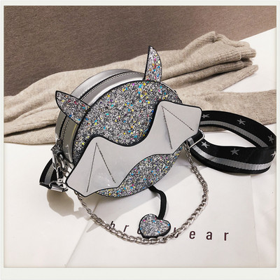 Geanta de dama moderna cu elemente 3D si lant