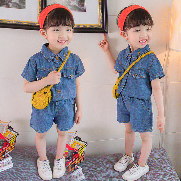 Kétrészes gyerek farmer szett lányoknak