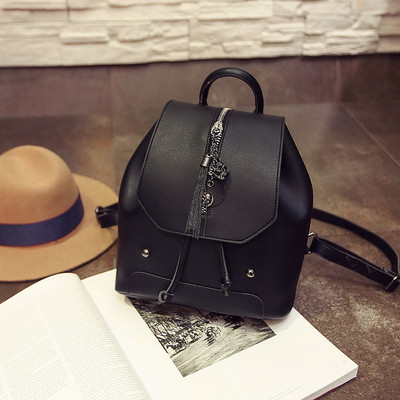 Rucsac elegant de dama din piele ecologica cu fermoar in doua culori