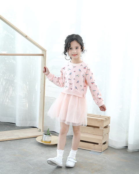 Rochie modernă pentru copii pentru fete cu mâneci lungi în mai multe culori