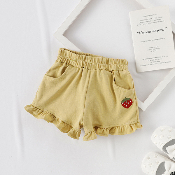 Pantaloni copii pentru fete cu broderie in patru culori