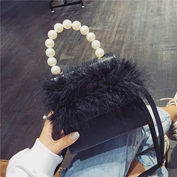 Stílusos női táska, hosszú és rövid fülekkel és gyöngyökkel díszítésre