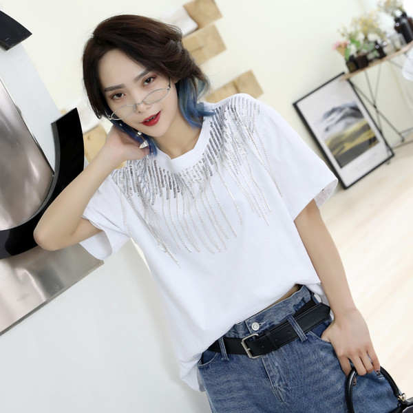 Tricou de dama modern alb-negru