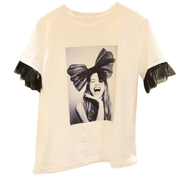 Modern női póló fehér színben