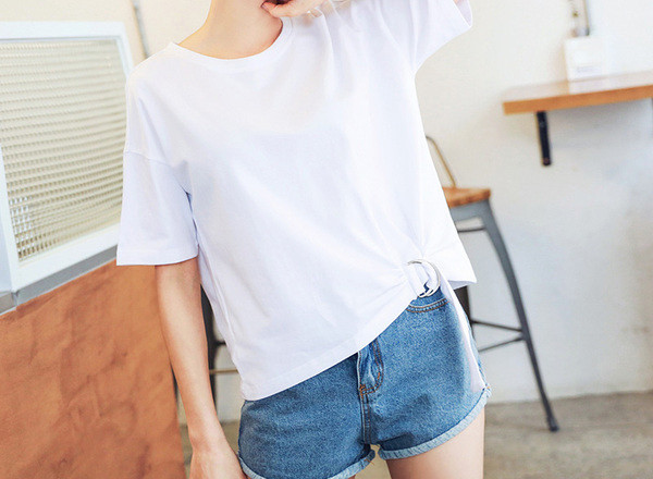 Tricou casual dama cu decolteu O in doua culori