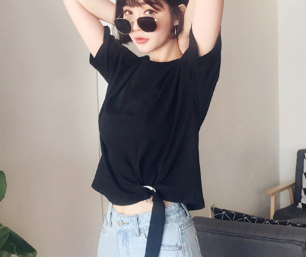 Tricou casual dama cu decolteu O in doua culori