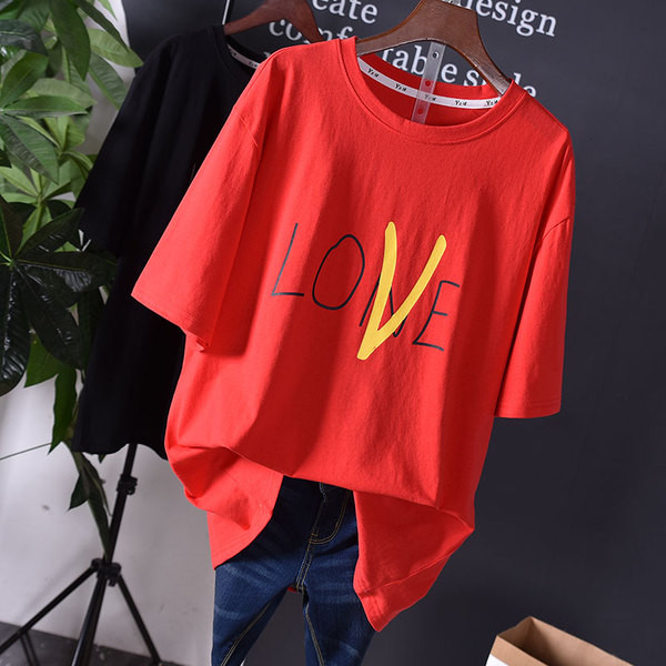 Tricou casual dama cu inscriptie si decolteu in forma de O in mai multe culori