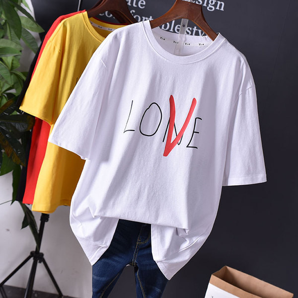 Tricou casual dama cu inscriptie si decolteu in forma de O in mai multe culori