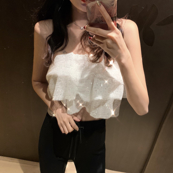 Modern női rövid mellszoba fehér színben