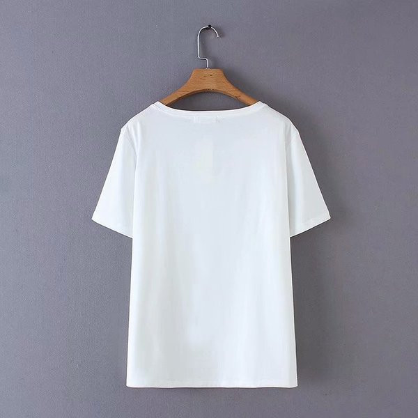 Női alkalmi póló V-nyakkal fehér és fekete színben