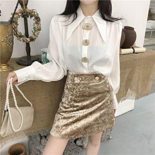 Cămașă casual de damă în două culori cu nasturi mari