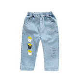 Blugi casual pentru copii cu aplicatie pentru fete