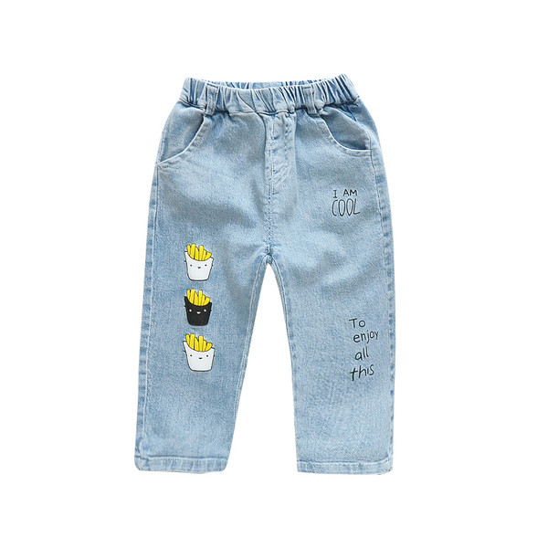 Blugi casual pentru copii cu aplicatie pentru fete