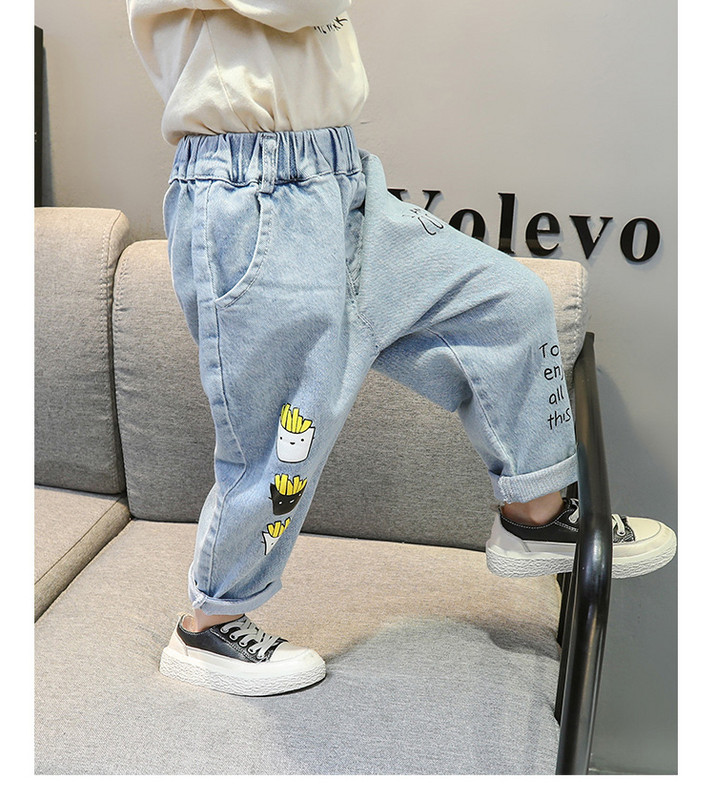 Blugi casual pentru copii cu aplicatie pentru fete