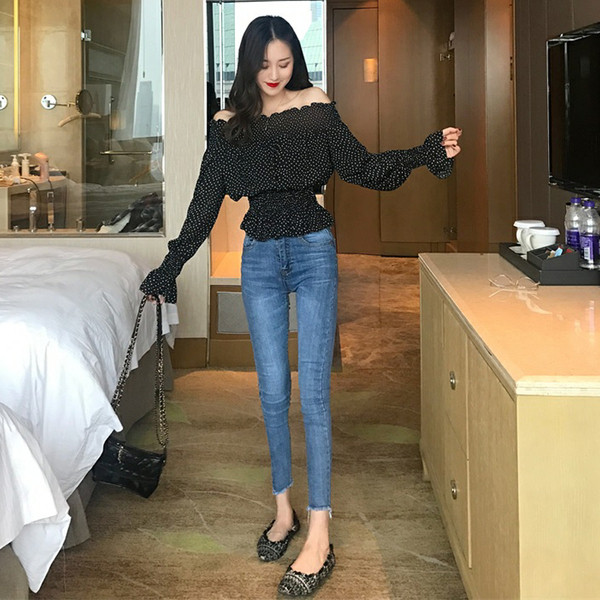 Bluză casual de damă cu buline în două culori