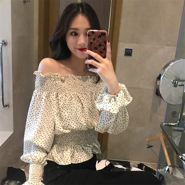 Bluză casual de damă cu buline în două culori