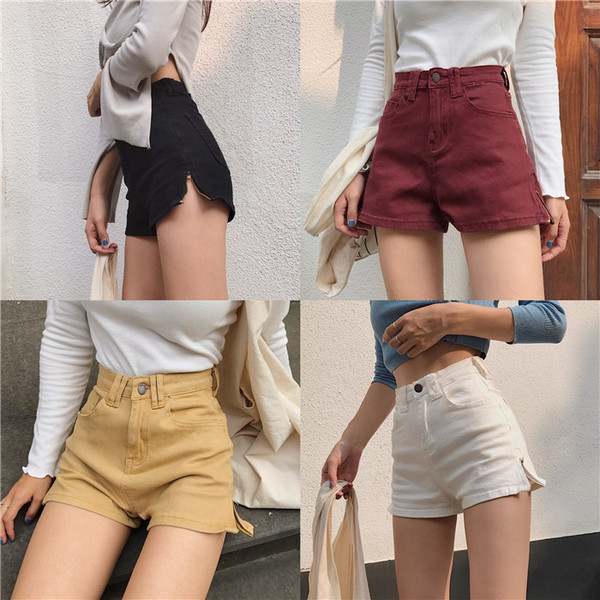 Modern női rövid farmer négy színben, magas derékkal
