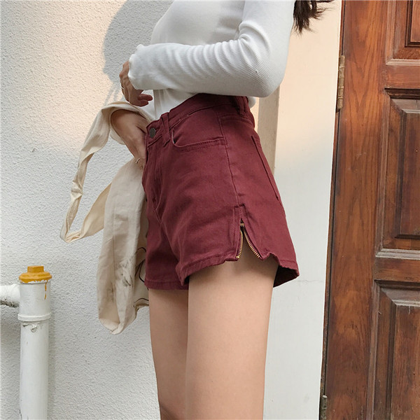 Modern női rövid farmer négy színben, magas derékkal