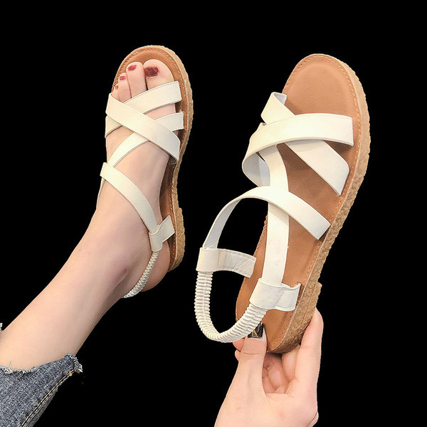 Дамски ежедневни сандали в два цвята с ластик