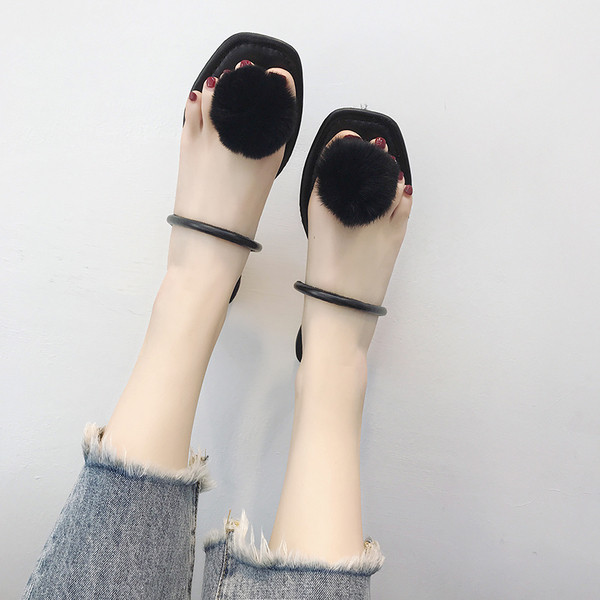 Női modern papucs három színben pehelytal