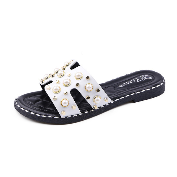 Női topikus papucs két színben, dekorgyöngyökkel