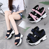 Sandale casual dama in doua culori cu talpa inalta