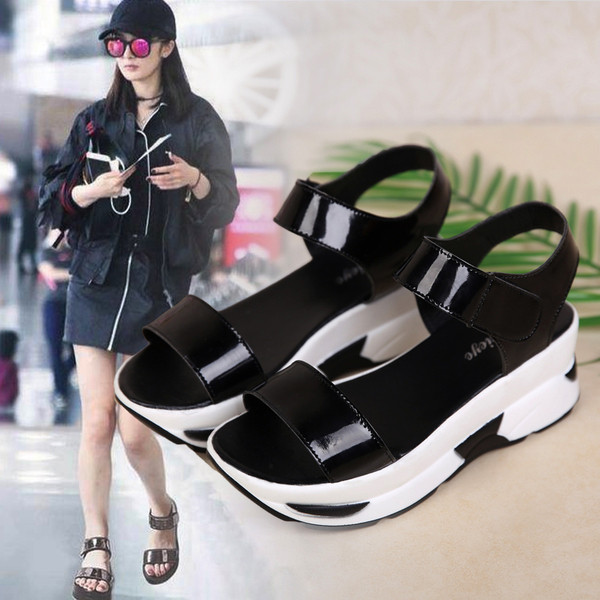 Sandale casual dama cu talpa inalta in trei culori