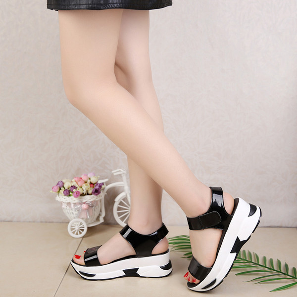 Sandale casual dama cu talpa inalta in trei culori