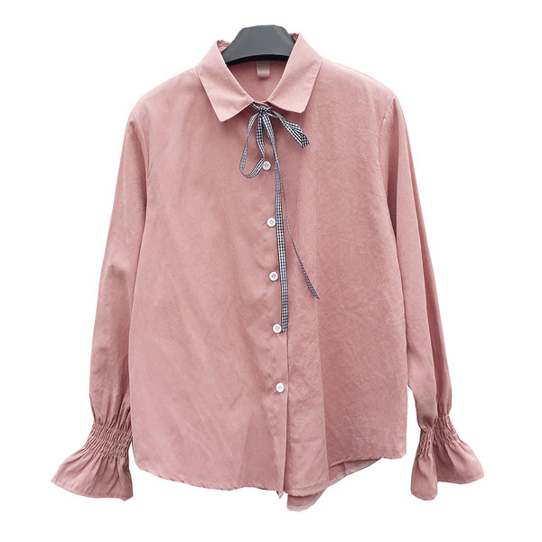 Cămașă elegantă de damă cu panglică în mai multe culori