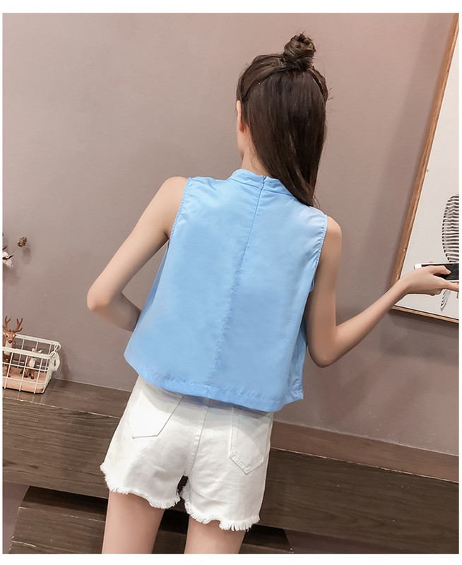 Maieu elegant de damă în două culori - albastru și alb