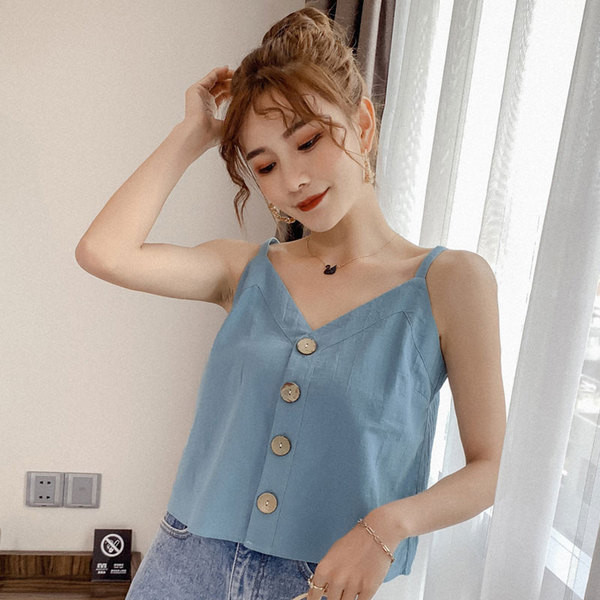 Női topik felső több színben V-nyakkal