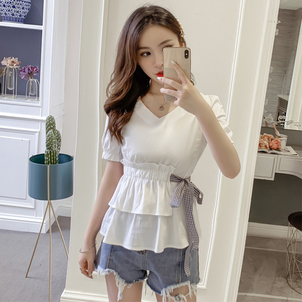 Modern női blúz V-nyakkal, két színben