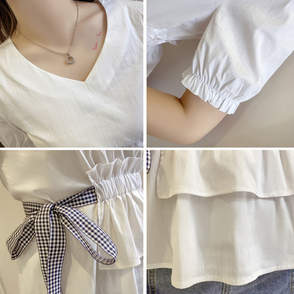 Modern női blúz V-nyakkal, két színben