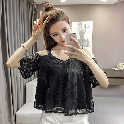 Női csipke felső két színben - széles modell