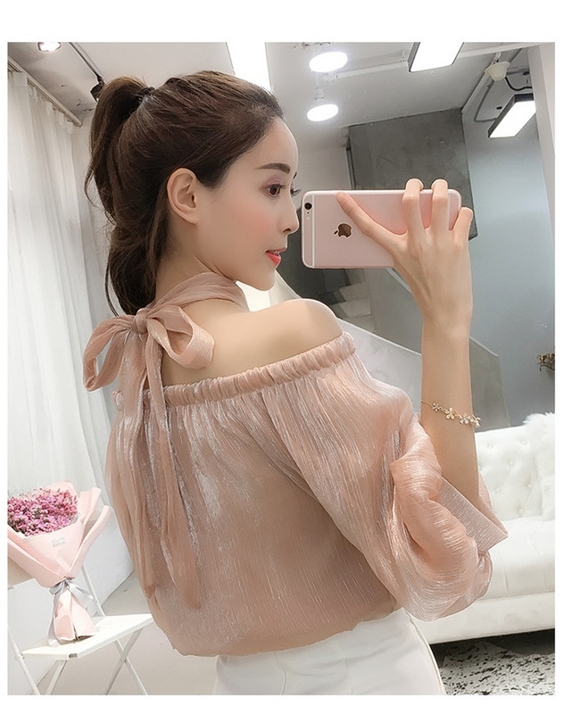 Jelenlegi női blúz két színben - kék és rózsaszín