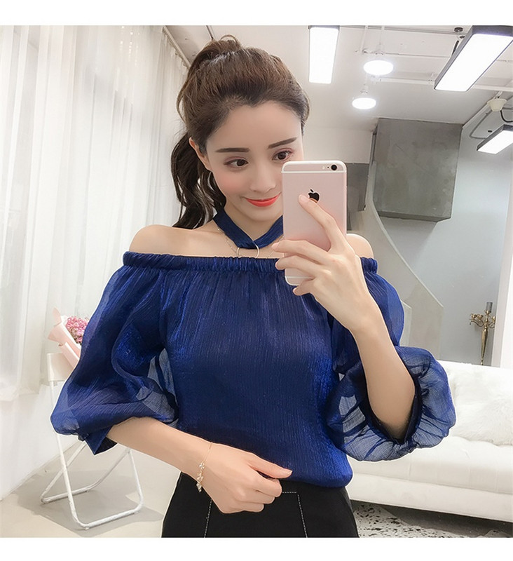 Jelenlegi női blúz két színben - kék és rózsaszín