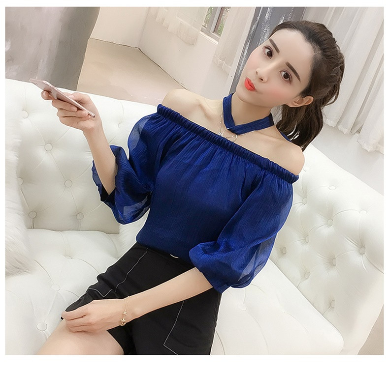 Jelenlegi női blúz két színben - kék és rózsaszín