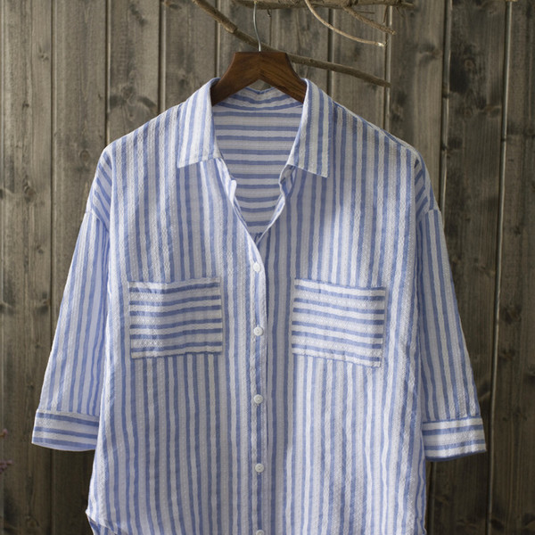 Alkalmi női csíkos ing három színben