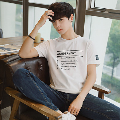 Férfi póló rövid ujjal, feliratokkal három színben