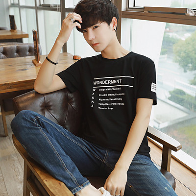 Férfi póló rövid ujjal, feliratokkal három színben