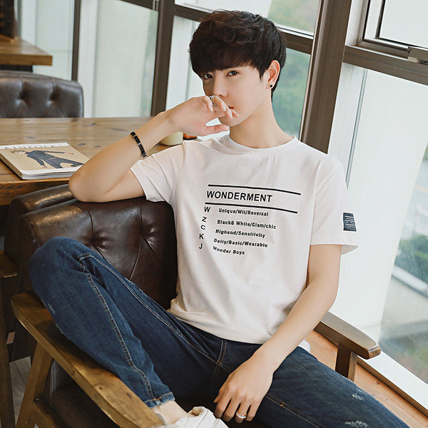 Férfi póló rövid ujjal, feliratokkal három színben