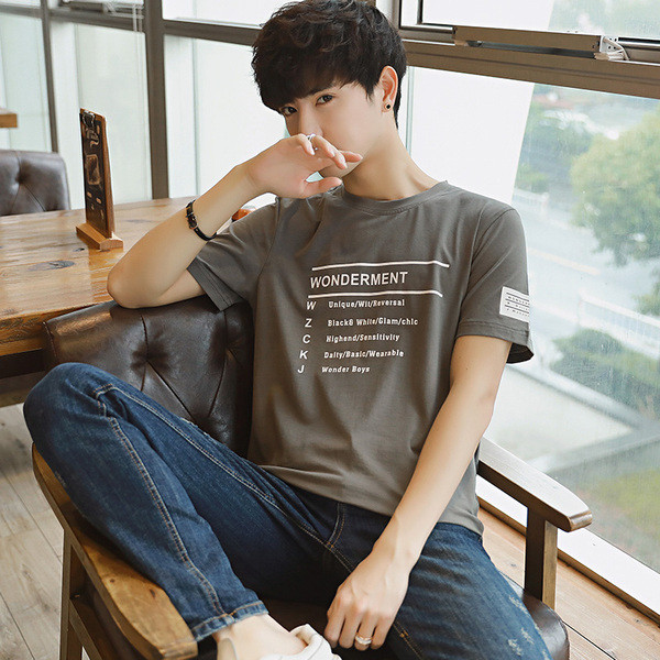 Férfi póló rövid ujjal, feliratokkal három színben