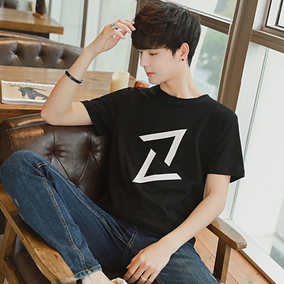 Férfi póló Karcsú modell fekete-fehér színben