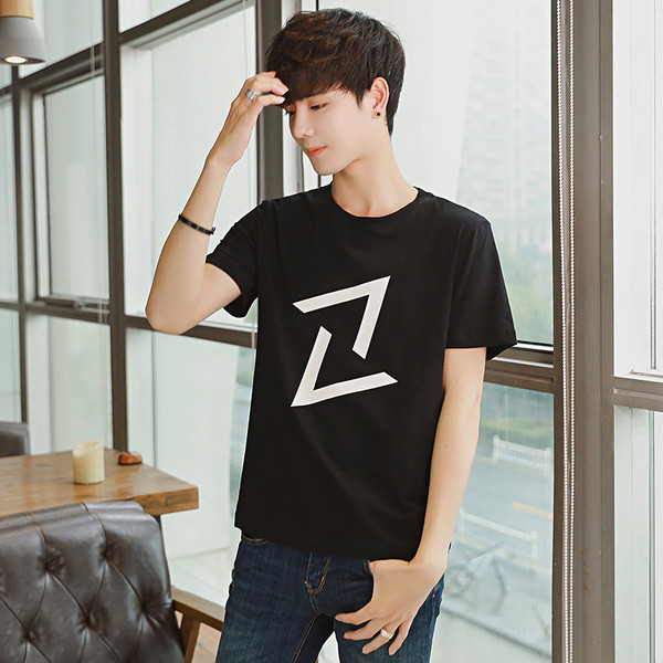 Férfi póló Karcsú modell fekete-fehér színben