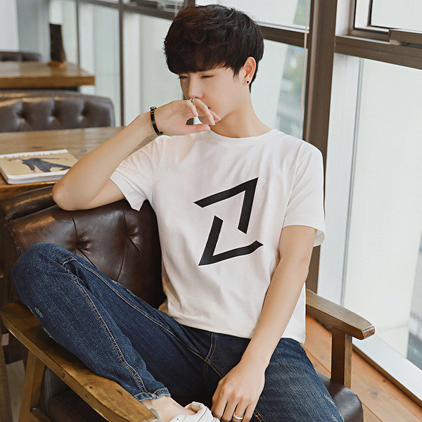 Férfi póló Karcsú modell fekete-fehér színben