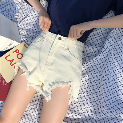 Női rövid farmer fehér és fekete színben, magas derékkal