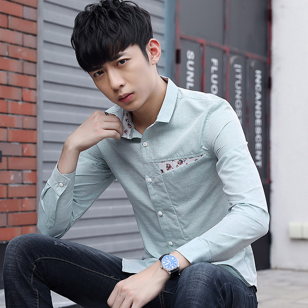 Cămașă elegantă pentru bărbați, cu mâneci lungi, în trei culori