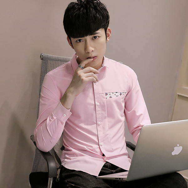 Cămașă elegantă pentru bărbați, cu mâneci lungi, în trei culori