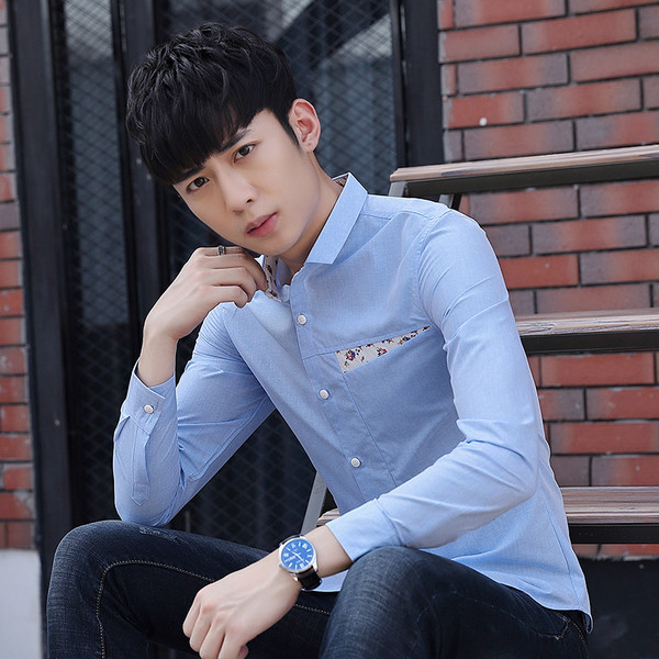 Cămașă elegantă pentru bărbați, cu mâneci lungi, în trei culori